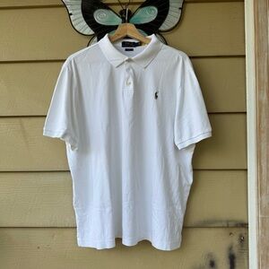 Polo by Ralph Lauren Size XL Classic Fit Soft Cotton White Polo Shirt All Fits